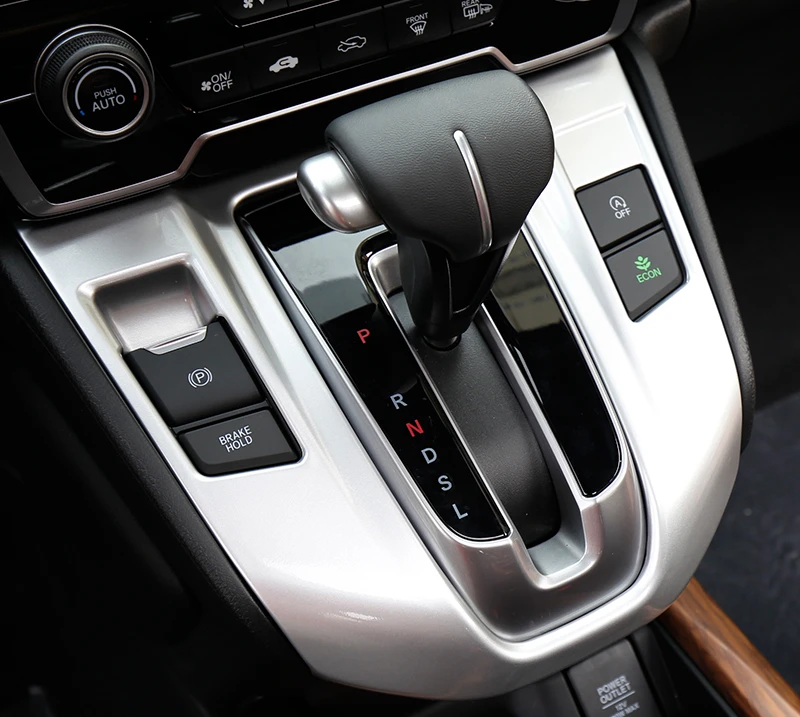Для HONDA CRV C-RV-18 ABS хромовое углеродное волокно автомобиля Средний CD центр управления интерьерные аксессуары полоса украшение интерьера - Цвет: Silver style 1