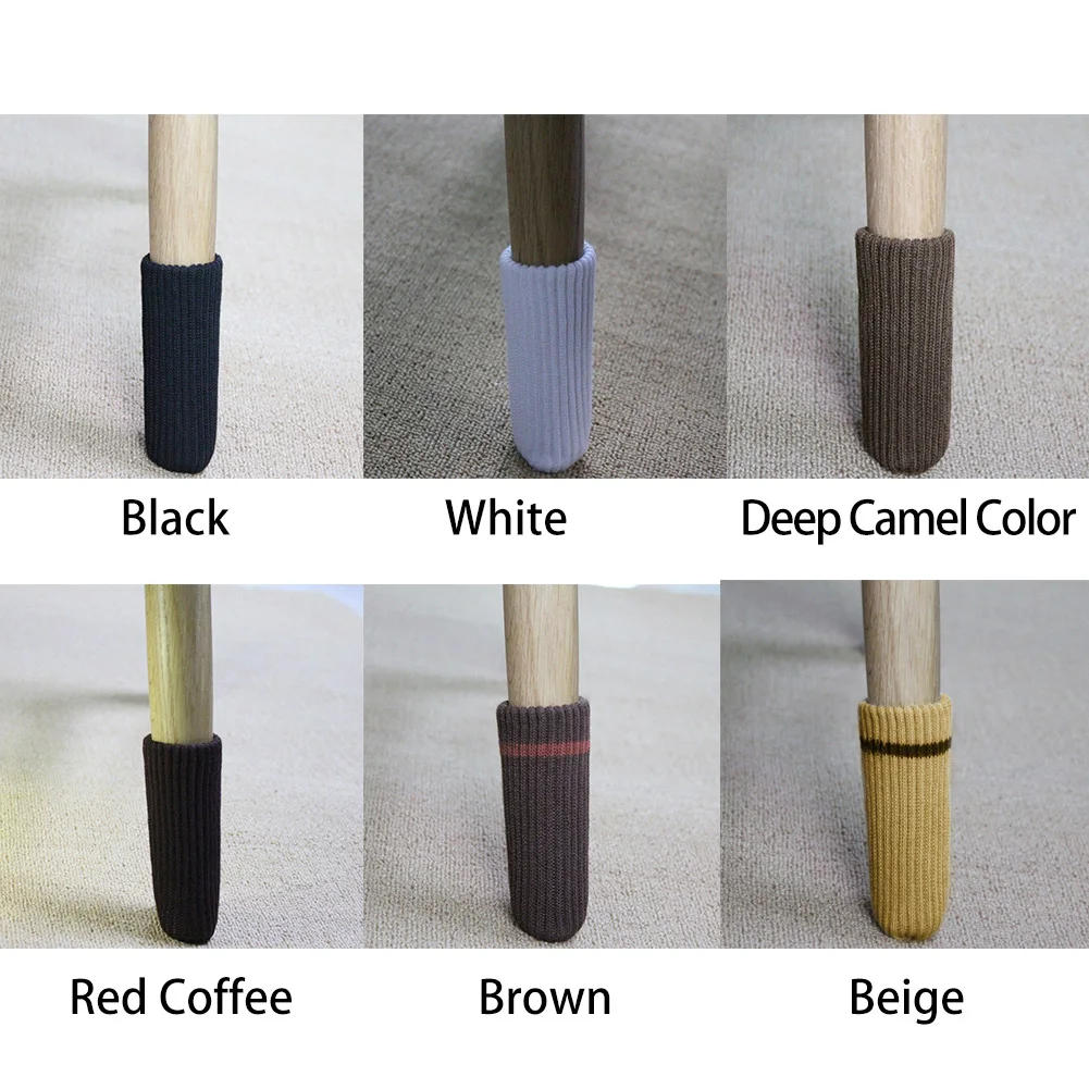 

4Pcs Floor Protection Protector Thicken Table Furniture Feet Sleeve Chair Leg Socks Cover Knitting Anti-slip