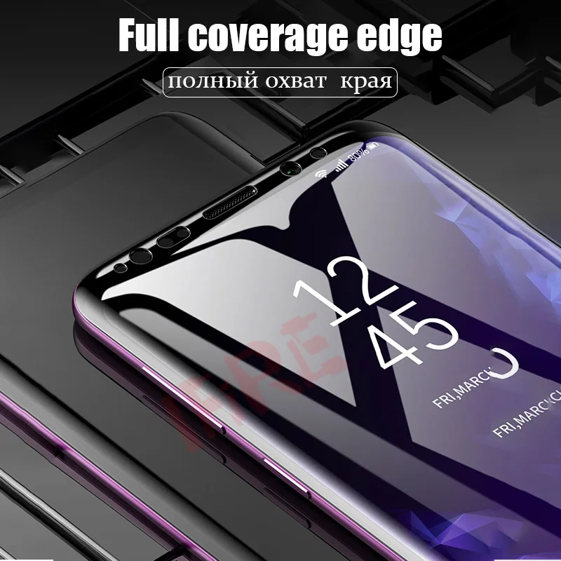 9D изогнутое закаленное стекло для Samsung Galaxy A7 2018 A750 A6 A8 Plus S8 Защита экрана S9 Note 9 8