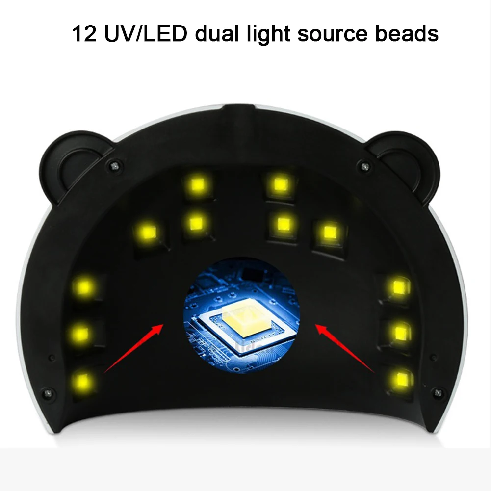 Маникюрный аппарат для сушки ногтей с УФ подсветкой и милой пандой 36 Вт/24 Вт