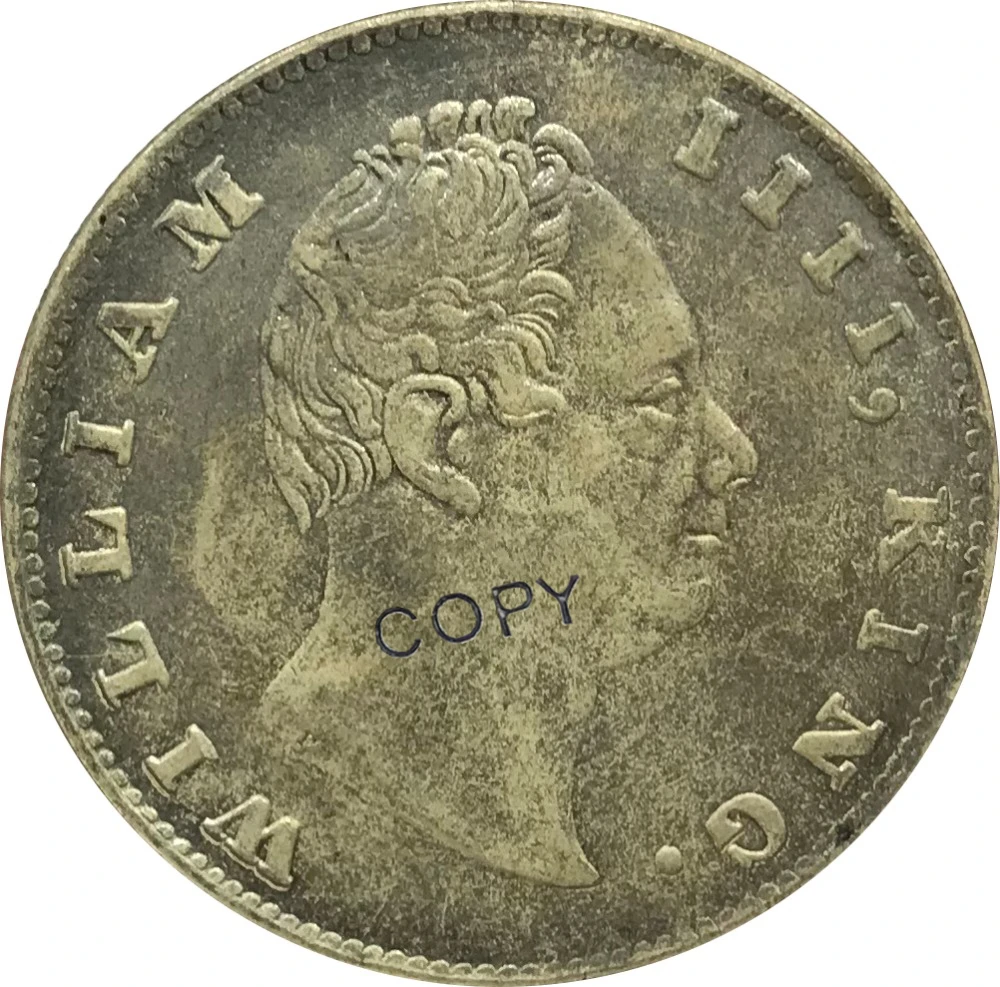 Индийские Монеты Вильям IIII 1840 британская Ост Индская компания One Rupee Мельхиор
