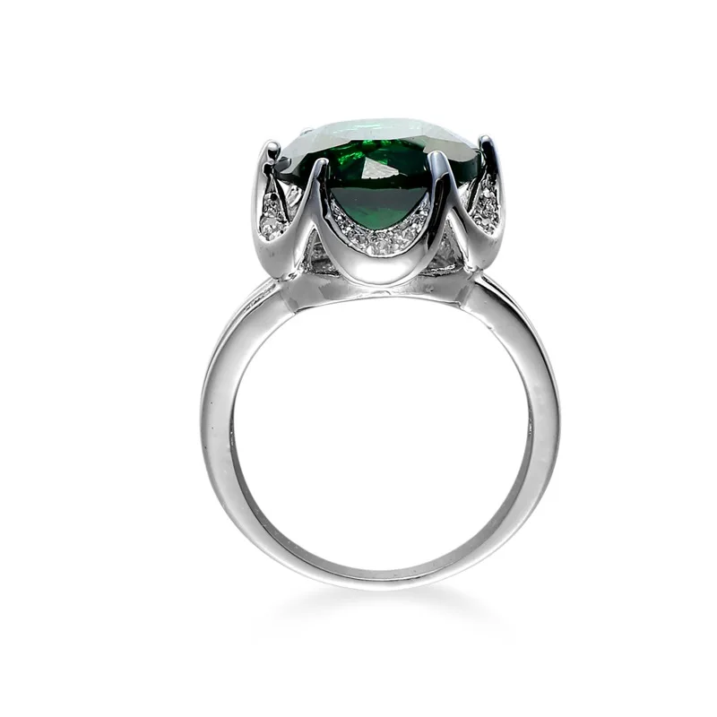 Женское кольцо из серебра 925 пробы с крупным белым камнем 2 карата|big stone ring|stone ringblue