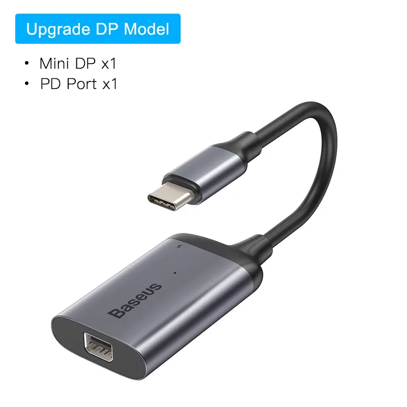 Upgrade DP Model Baseus USB C концентратор до 3,0 HDMI концентратор USB Type C для MacBook Pro мульти usb-хаб для huawei P30 Pro Компьютерные аксессуары USB разветвитель - Цвет: Upgrade DP Model