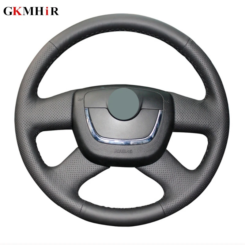 

Hand-stitched Black Artificial Leather Car Steering Wheel Cover for Skoda Octavia Superb 2012 Fabia Skoda Octavia a5 2012