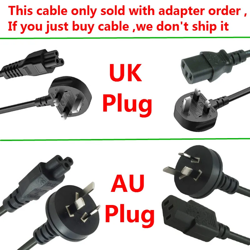 

AC Power Cord with UK / AU PLUG For Adapter Power Charger