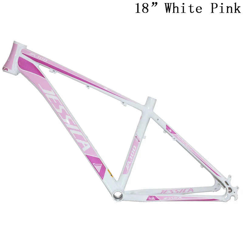 White Pink-18in Джессика 26er 15,5/17/18 дюймов MTB рама горный велосипед рамы велосипеда Алюминий сплав Superlight Straiht трубки комплект BSA 68 мм - Цвет: White Pink-18in