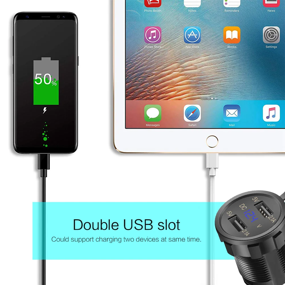 Двойной Автомобильное usb устройство для зарядки телефона 5В 4.2A адаптер