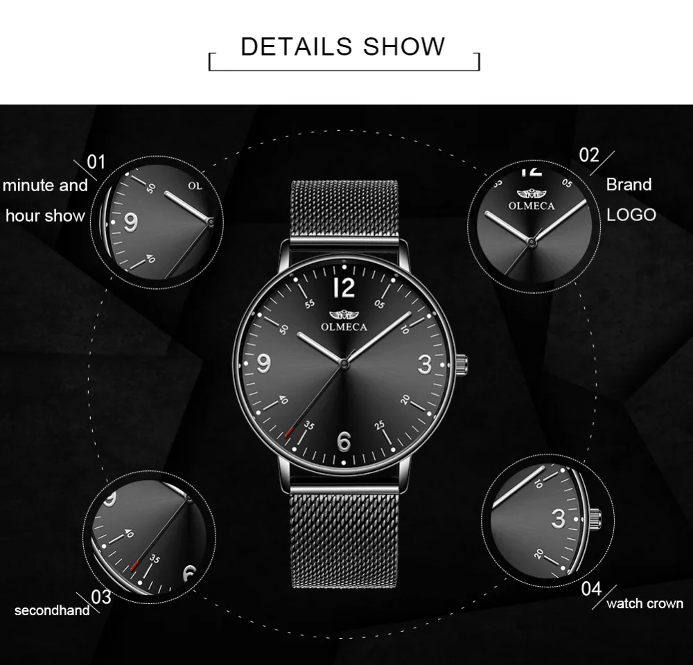 Часы OLMECA роскошные часы Reloj Hombre мужские водонепроницаемые хронограф светящийся