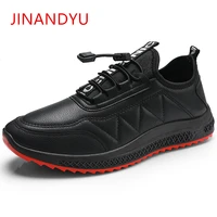 mens leather loafers shoes luxury all black mens casual leather shoes men new high quality breathable sneakers fashion flats