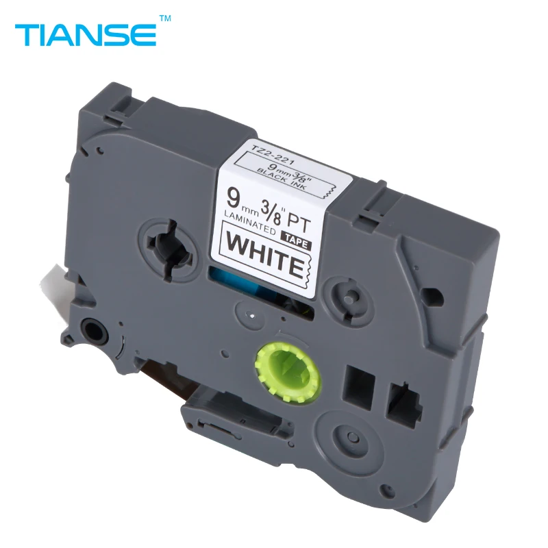 TIANSE 5 шт. TZe 221 9 мм черный на белом TZe221 TZ221 TZ лента для принтера Brother P touch label maker 3/8 &quotW