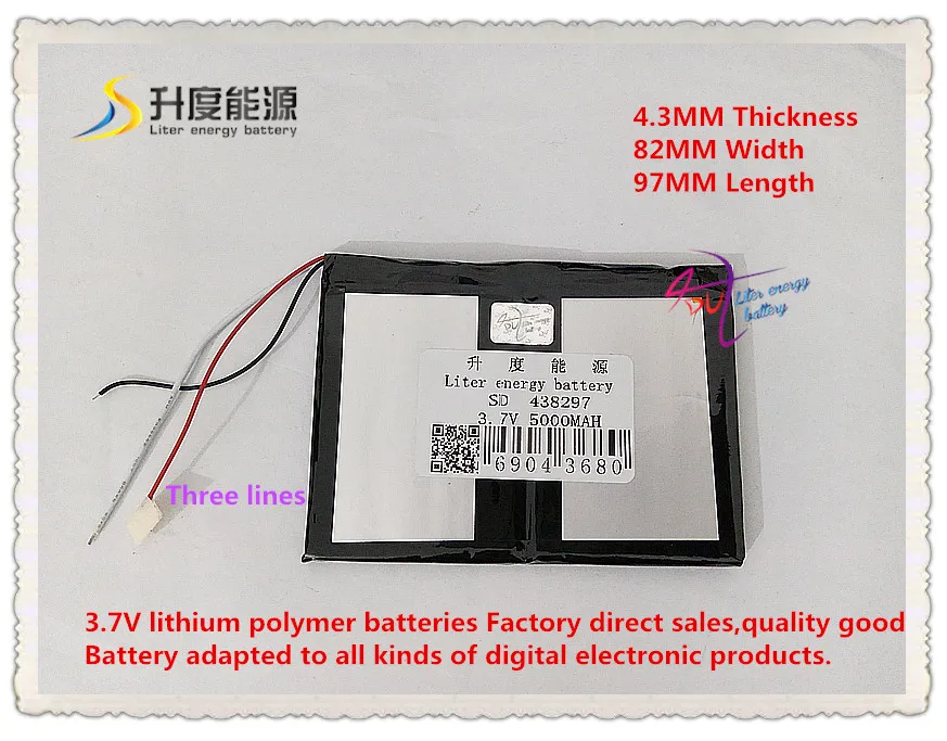3 7 V 5000mAH 438297 полимер литий ионный/литий ионный аккумулятор для планшетного ПК