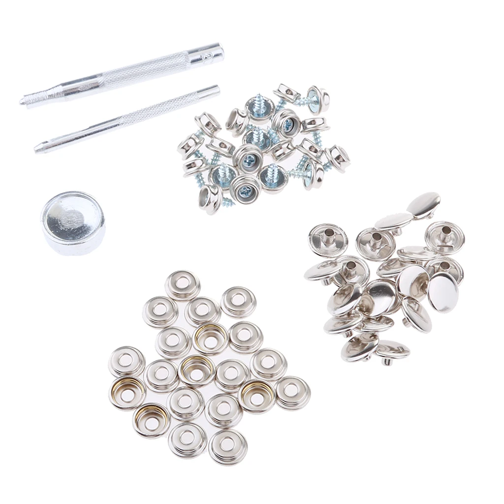 153 Pieces Stainless Steel Boat Marine 12mm Fastener Snap Cover Button Socket Press Stud Screw Kit |