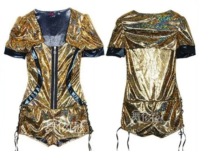 Сексуальные Эротические костюмы Porm платье Ночной Клуб Золотой кожа BlingBling Полюс