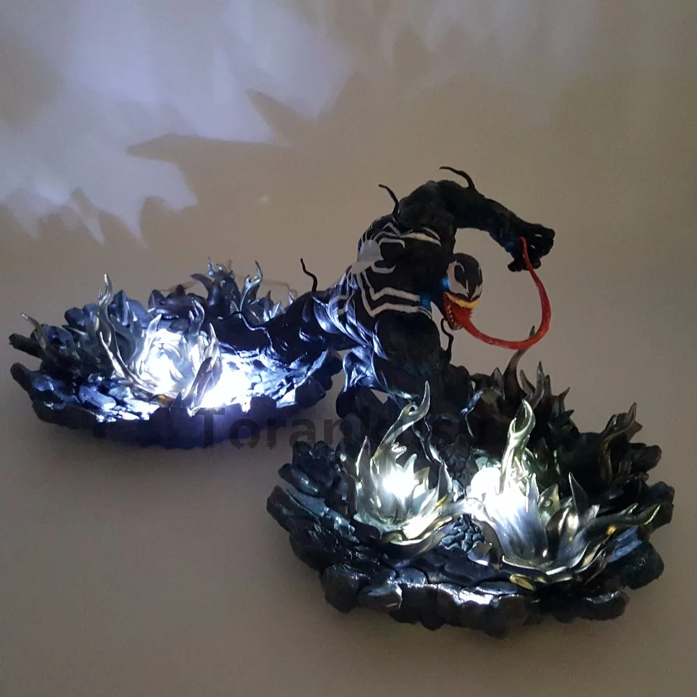 Venom фигурка ARTFX+ 180 мм DIY светодиодный черный эффект аниме Человек-паук Веном злодей Коллекционная модель игрушки Человек-паук