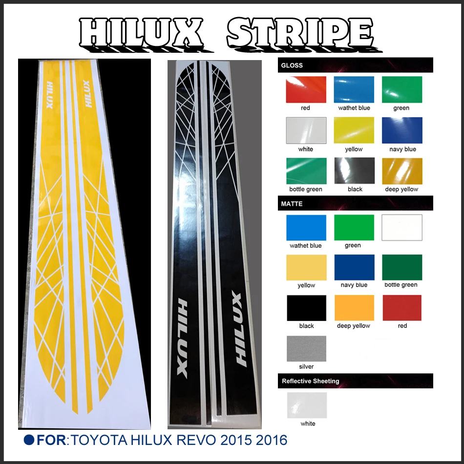 Подходит для Toyota Hilux Revo SR5 M70 M80 15 автомобильные наклейки 2 шт. боковые полосы