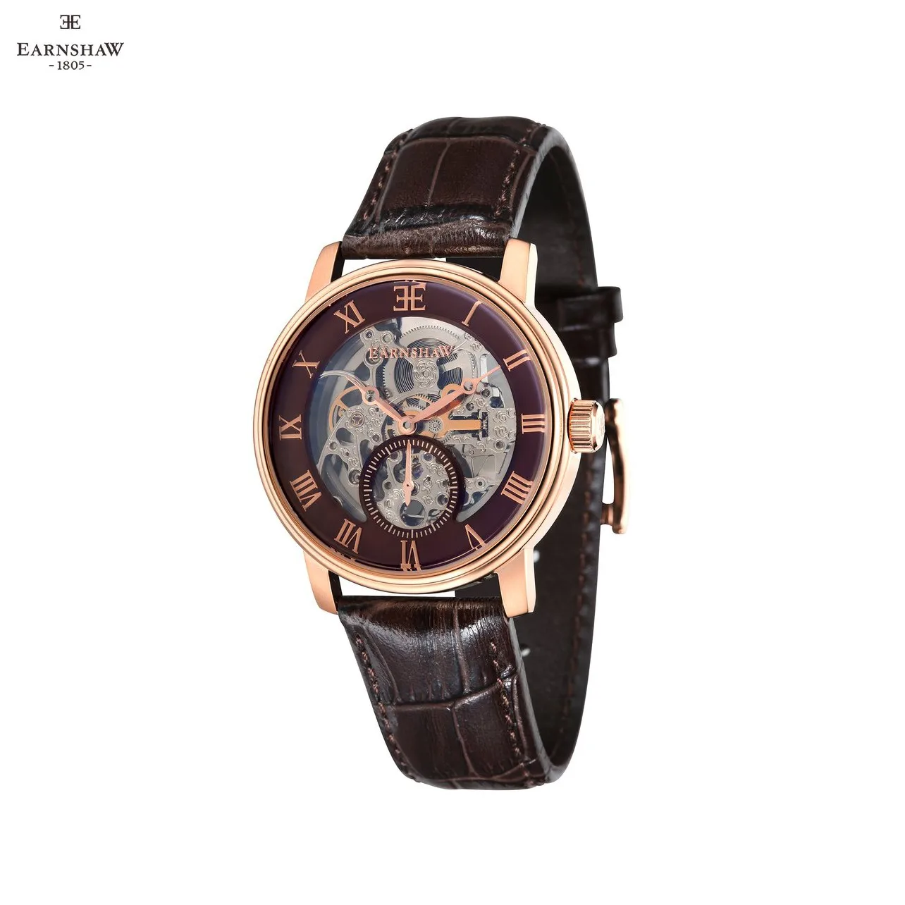 Наручные часы Earnshaw ES 8041 05 мужские механические с автоподзаводом на кожаном