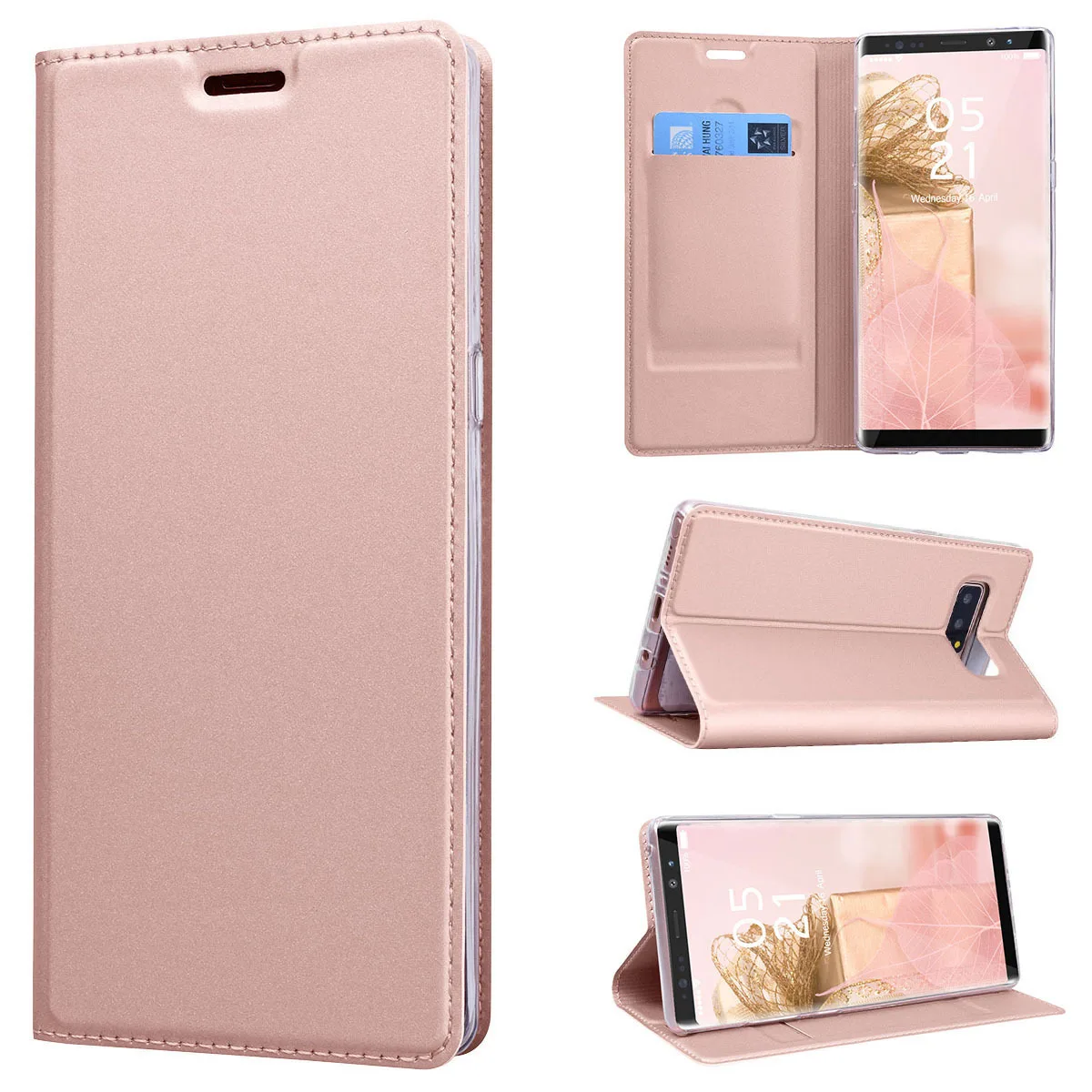 Простой чехол GrandEver для Samsung Note 8 кожаный роскошного откидного чехла цвета