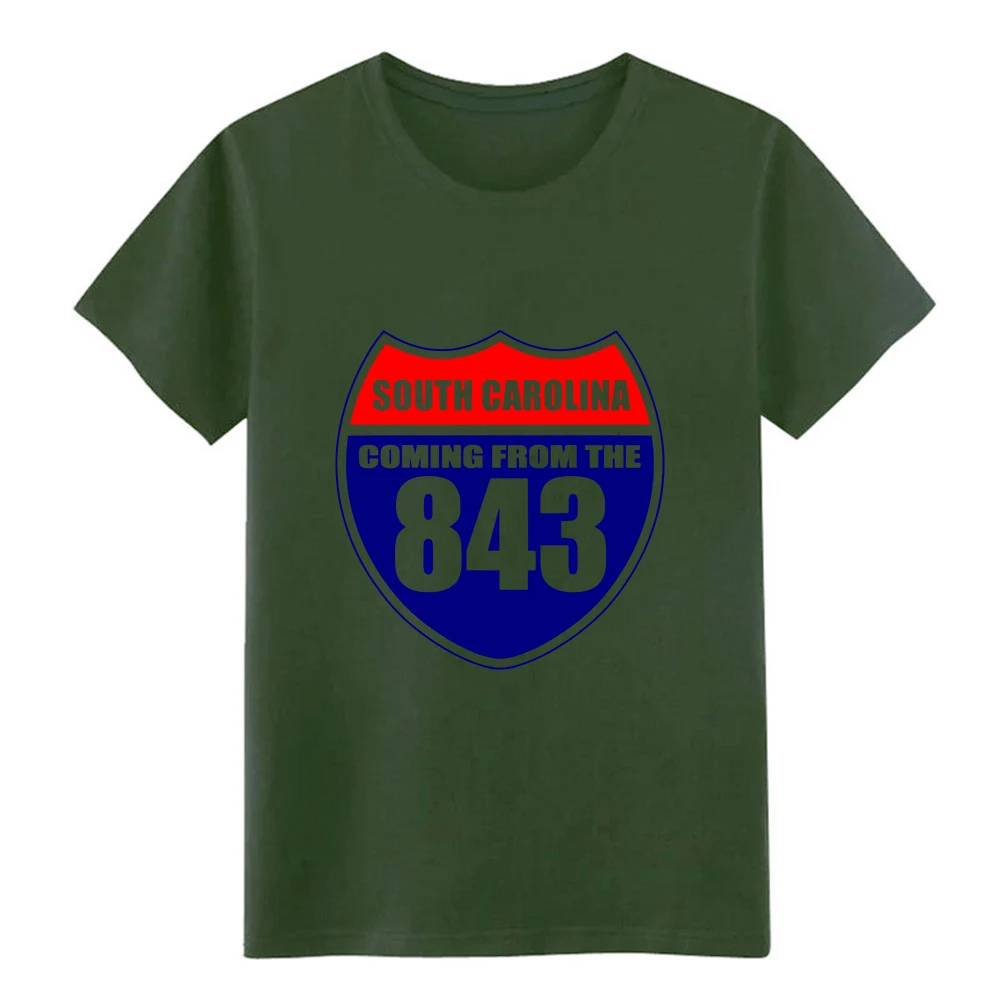 South Carolina 843 t shirt Custom cotton S-3xl Letters Loose Humor summer Formal | Мужская одежда
