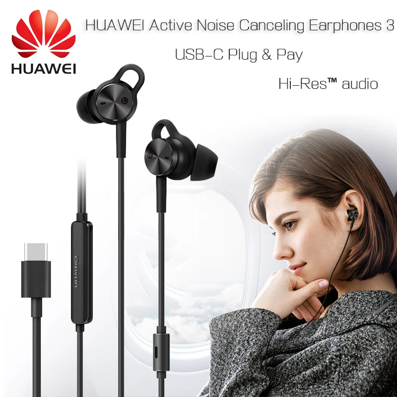 Наушники HUAWEI с активным шумоподавлением 3 USB Type C ANC см Q3 Hi Res для Huawei Mate 20 Pro 10 RS P30 Honor