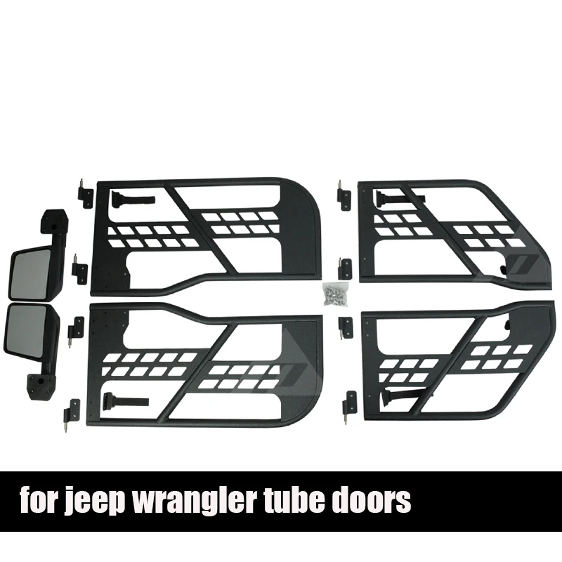 Черная стальная полутрубка двери с боковым зеркалом для jeep wrangler jk 07-15 4 двери авто продукты