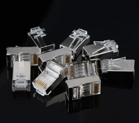100 шт./лот RJ45 вилки с кристаллической головкой Cat5e 8 сердечника кабеля