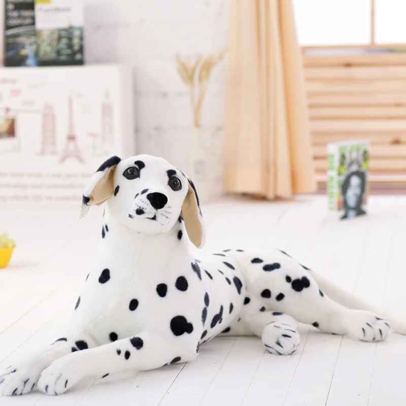 

Staffed Soft Plush Toy Spotted dog Giant Lies Prone Dog Doll Cute Pillow Creative Dolls Kids Toys Birthday Gift for Kids