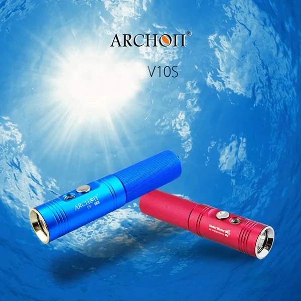 ARCHON V10S водонепроницаемый U2 макс. 860 лм Профессиональный 3 цвета светодиодный фонарь для дайвинга с батареей 18650