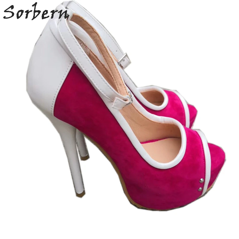 

Sorbern Ankle Strap Open Toe Pumps Women High Heel Platform Ladies Shoes Stilettos Party Shoes Runway Shoes Custom Colors