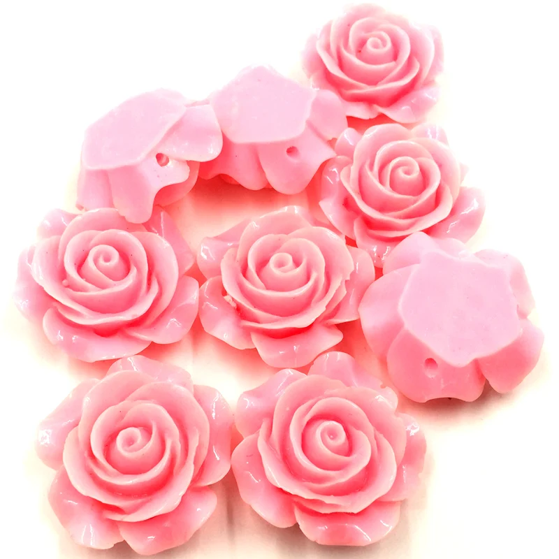 20 шт конфетный цвет розовый цветок из смолы Флер купольное уплотнение Cameos