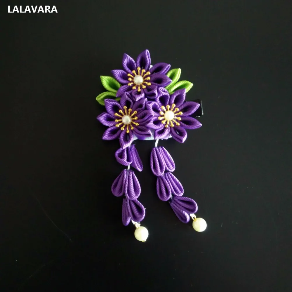 LALAVARA 10 шт. японские кимоно заколки kanzashi цветок заколки для волос для женщин детей девочек аксессуары для волос