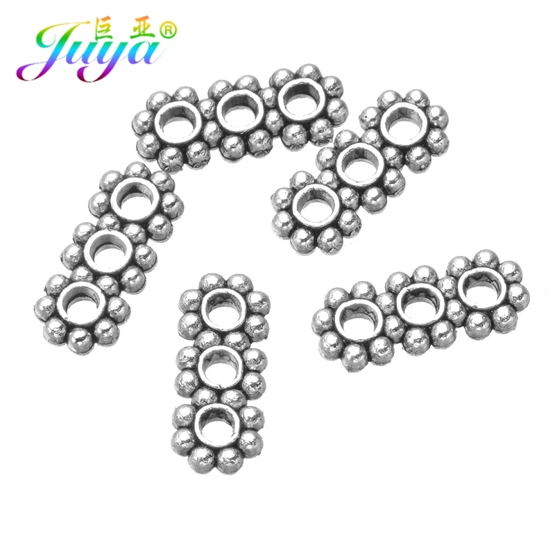 50pcs Antique Silver 12*5 мм, античное серебро, 3 отверстия, металлические разделительные стержни, аксессуары для женщин, натуральные камни, жемчуг, древние украшения из бисера, изготовление - Цвет: 50pcs Antique Silver