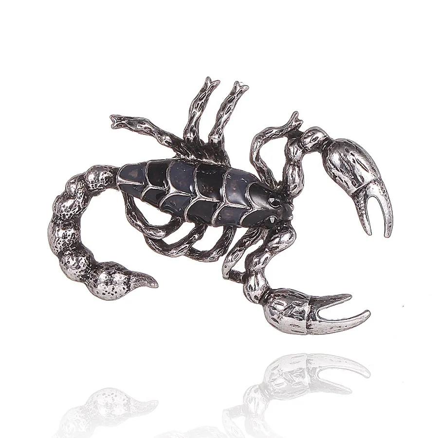 grey Scorpion Модные ювелирные изделия золото серебро металл из полимера с прозрачными стразами брошь со слоном Броши винтажные животные большие броши для женщин - Окраска металла: grey Scorpion