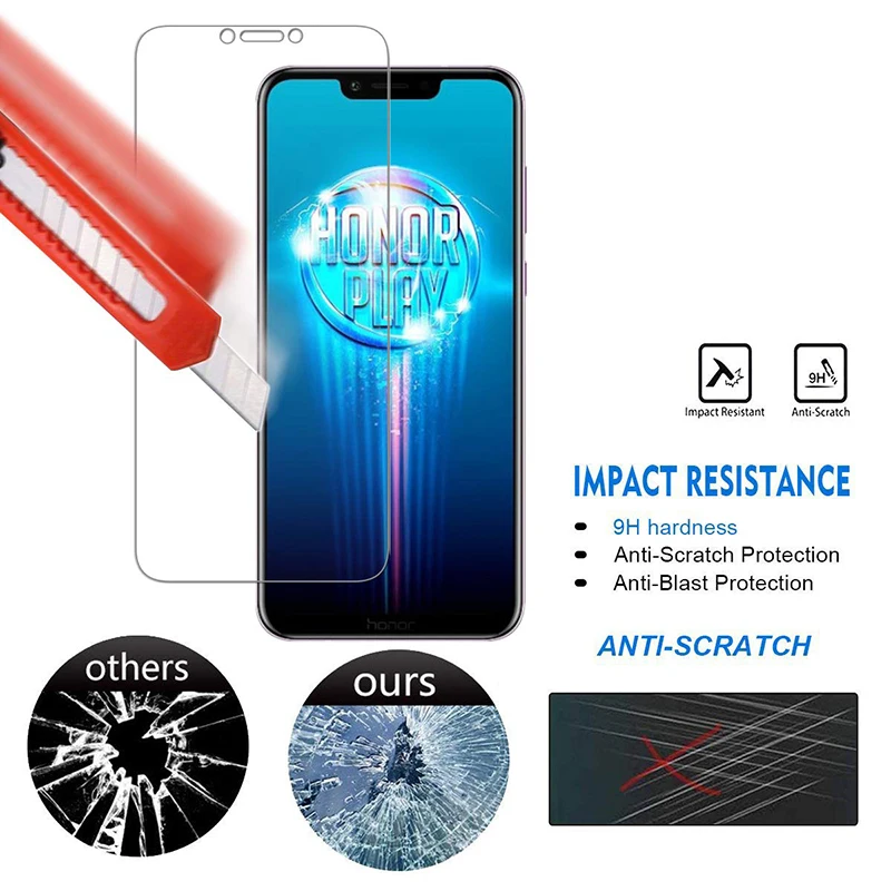 2 шт закаленное стекло для huawei Honor Play, защита экрана 9H 2.5D, Защитное стекло для телефона huawei Honor Play, стекло