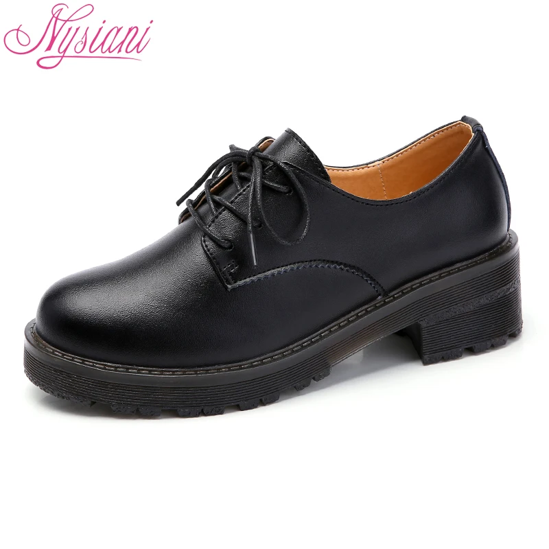 Nysiani/Женская обувь из спилка на платформе с толстым каблуком сезон весна-осень 2018