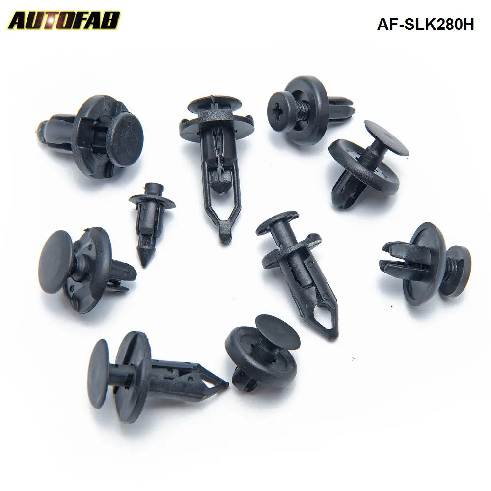 280 шт./лот черный пластик смешанные авто крепежа автомобиля бампер зажимы