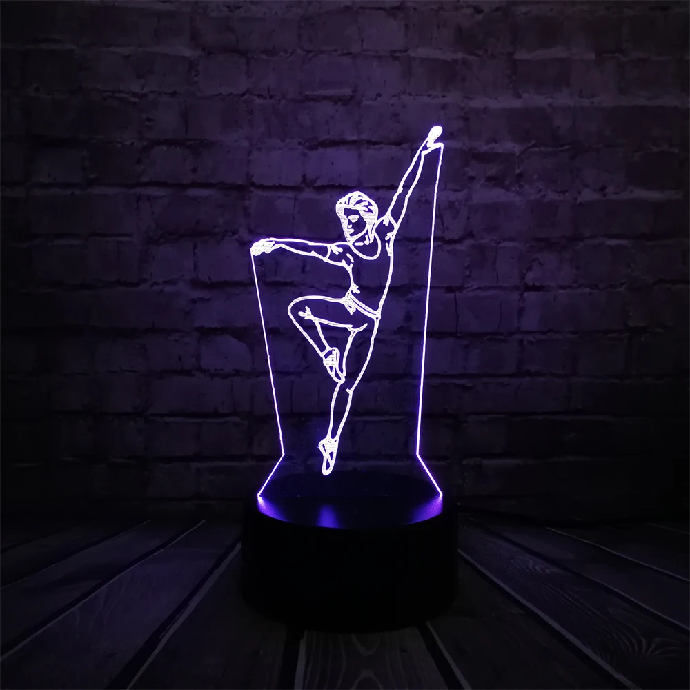 Элегантный танцор человек 3D лампа ночник USB СВЕТОДИОДНЫЙ освещения Mulitcolor Рождественский подарок декоративные luminaria Таблица Спальня светильник