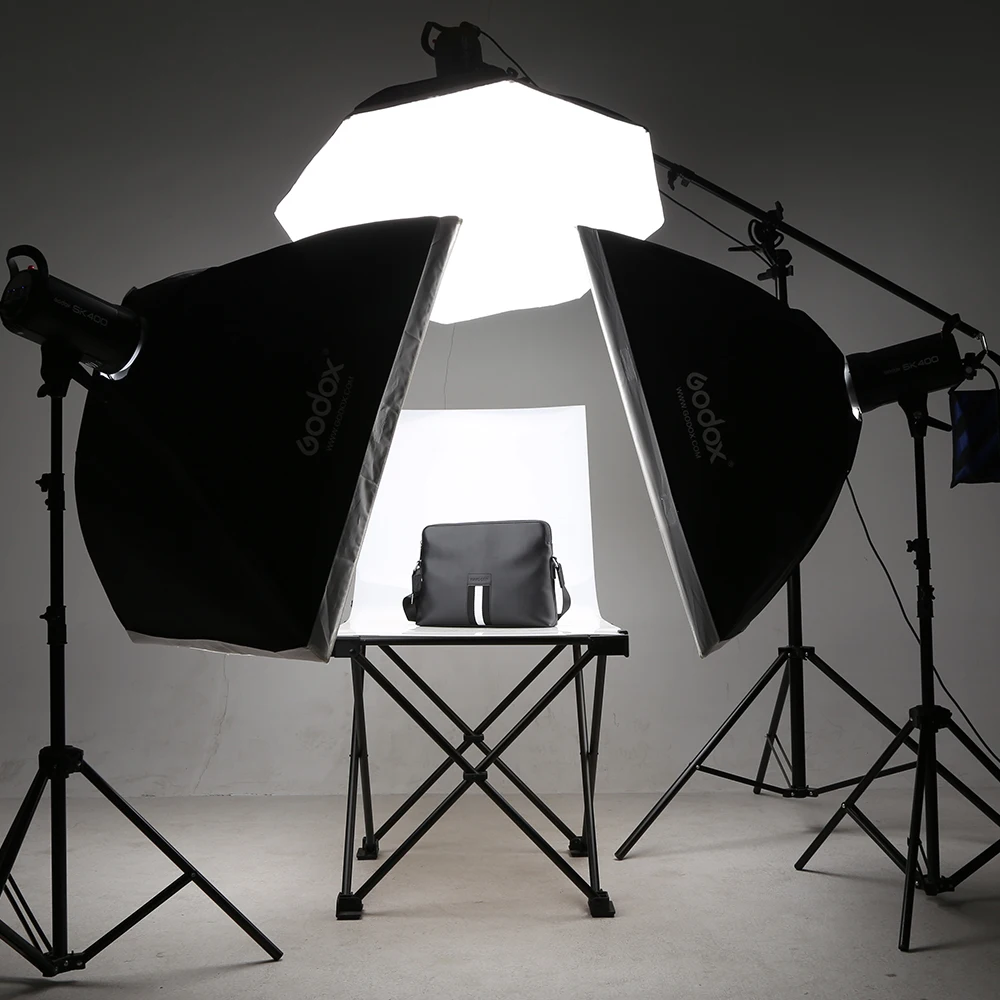 

1200W Godox SK400 II SK400II 3x 400W Photo Studio Flash Lighting,Softbox,Light Stand, Studio Boom Arm Top Light Stand