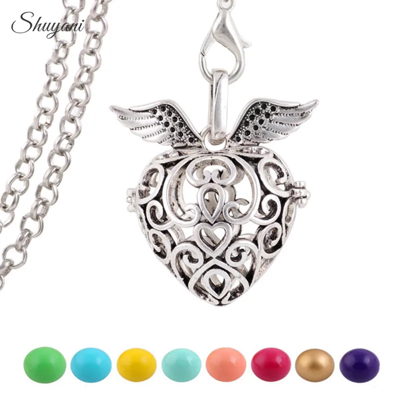 10 шт. посеребренный мексиканский кулон бола в форме сердца Ангел звонящий 16 мм