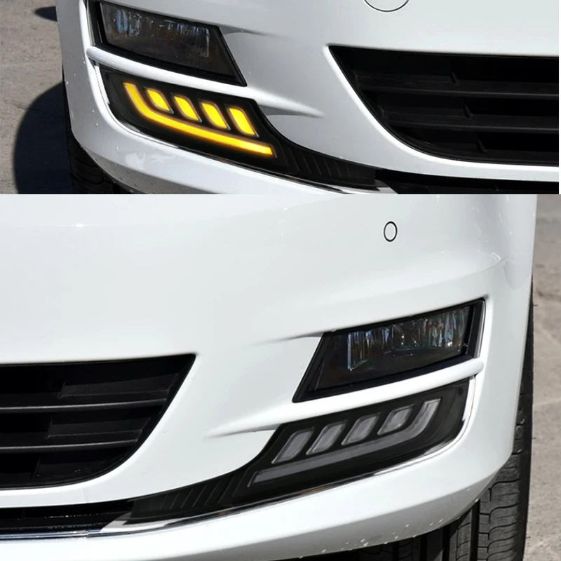 Для Volkswagen Golf 7 2013 светодиодный DRL Дневной ходовой светильник автомобильные аксессуары ABS 12 В противотуманная фара