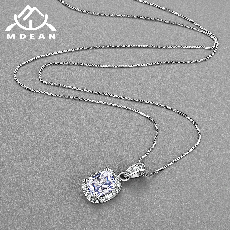 MDEAN винтажный Свадебный кулон для женщин свадебный белый золотой цвет квадратный