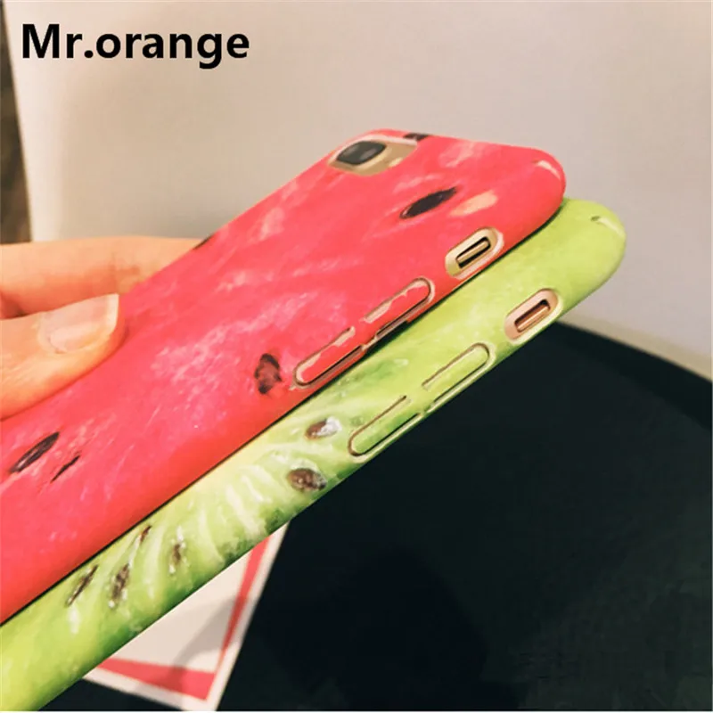 Mr.orange Pretty Fruit Kiwi Watermelon Pattern Cell Phone Case For iPhone 6 6S 7 Plus Soft TPU Silicone Back Cover |
