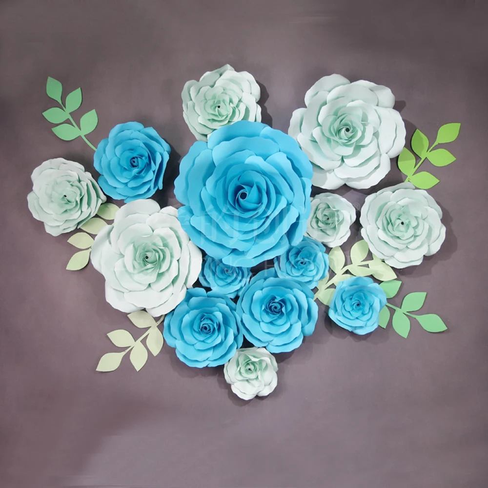 20 шт./компл. индивидуальный гигантский бумажный фон с цветами и зелеными листьями