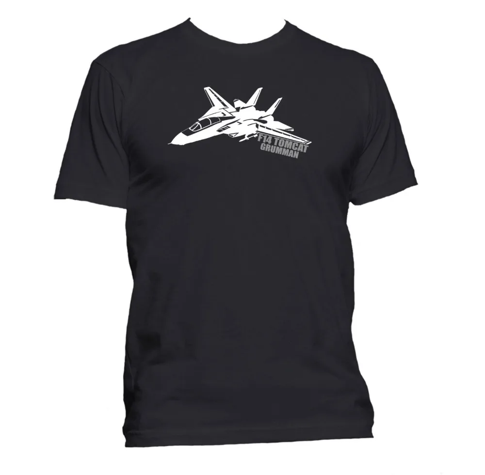 Хит продаж модель F14 Tomcat 2019 Самолет. Высококачественная футболка ringspun. Футболки