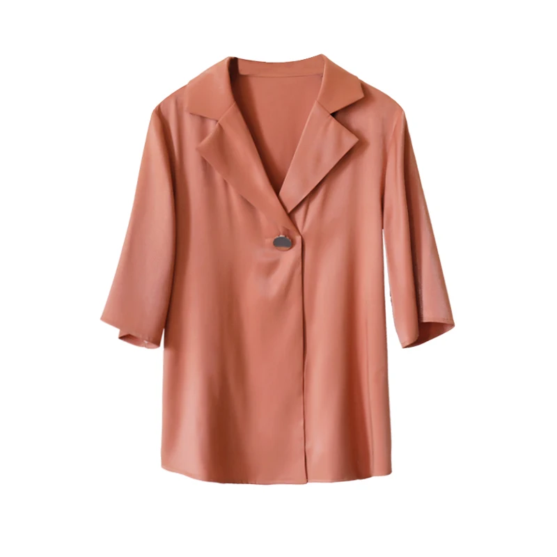 

2019 Women's OL Silk blouse Satin Sleeve Lapel Bow BLOUSE Women's Fresh Sweet Top with Size XL