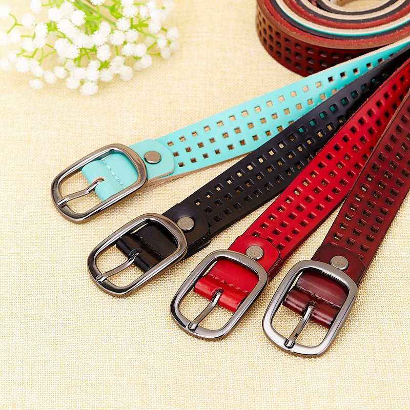 2017 фирменный женский ажурный кожаный ремень с пряжкой язычком дизайнерские