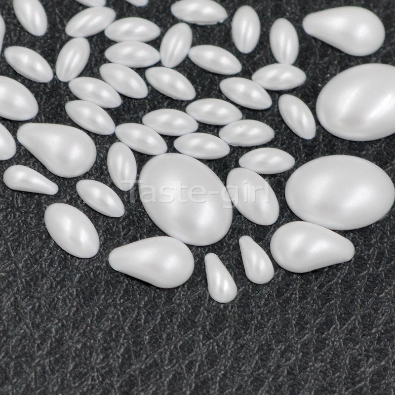 1 упаковка высокое качество белый с плоской спинкой жемчужные украшения 3d жемчуг