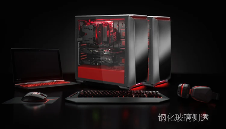 PHANTEKS 416PSTG Черное и красное закаленное стекло немой ATX в корпусе башни