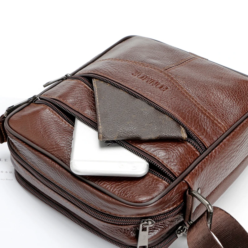 FONMOR Retro Vintage Leather Men Messenger Bags Shoulder Cross-body Patchwork Cowhide Bolsa |