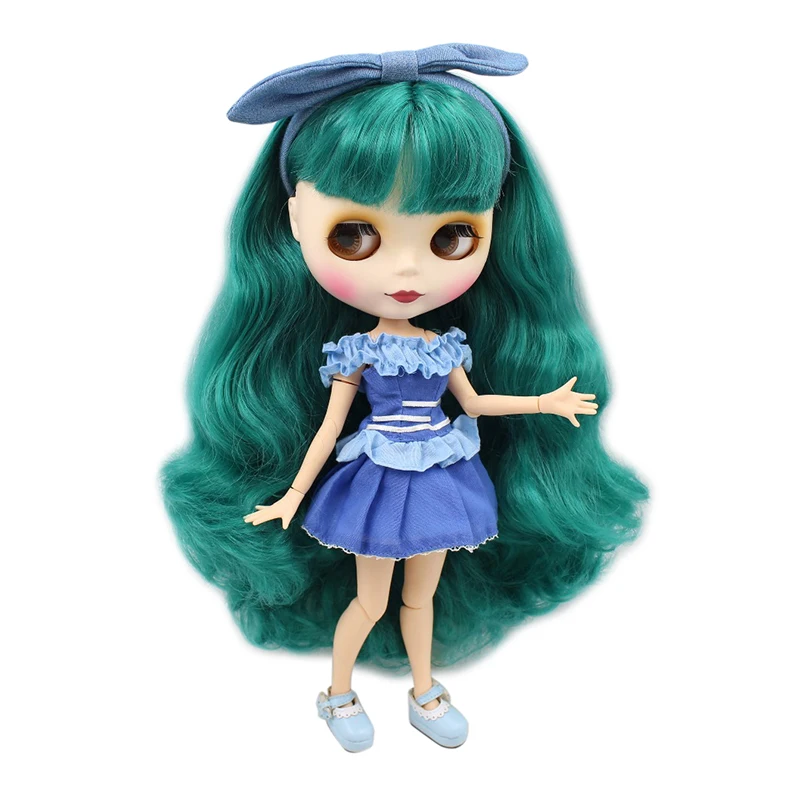 Ледяная кукла DBS Blyth шарнирная 1/6 bjd совместное тело матовое лицо зеленые