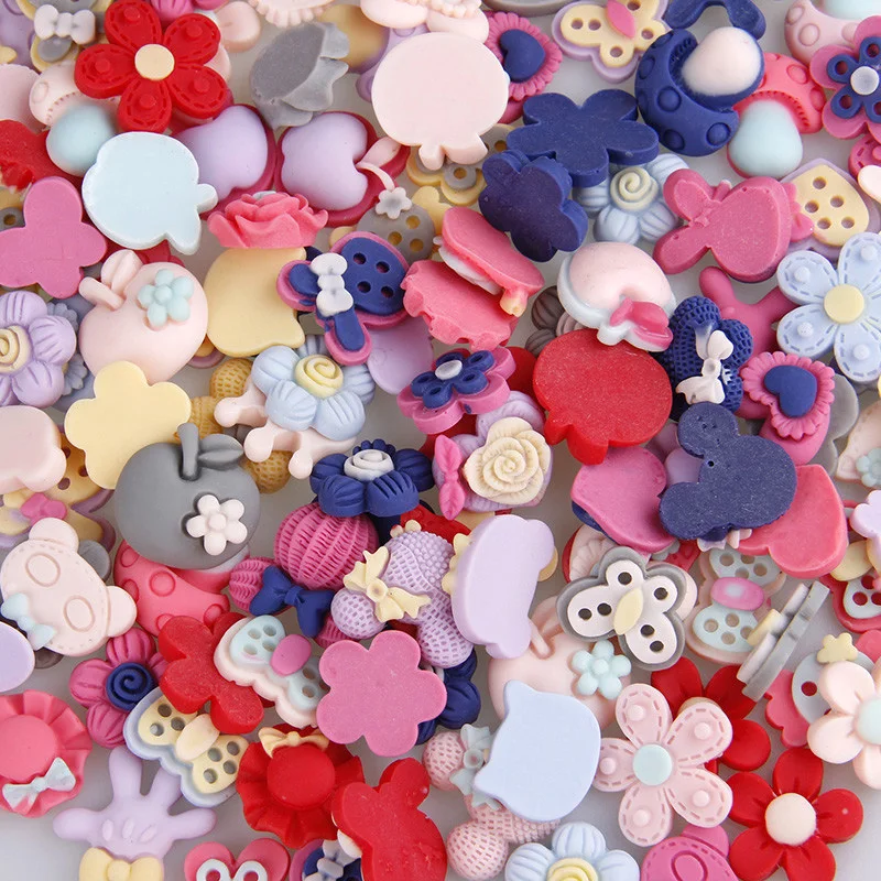 Модные 30 шт. смешанные стильные цветы из смолы цвета популярные матовые